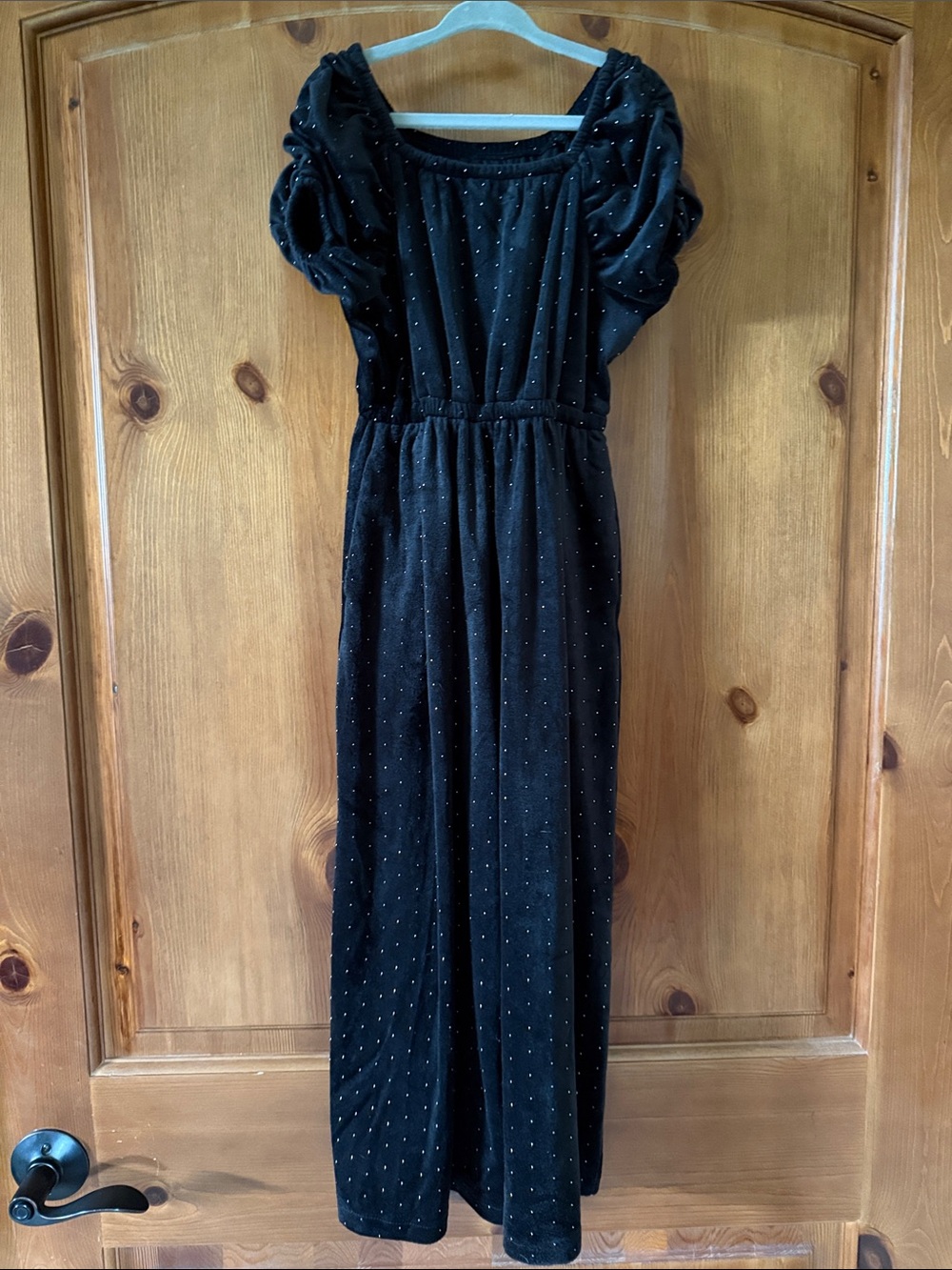 Tahari Black Velour Maxi jumper with Subtle Sparkle